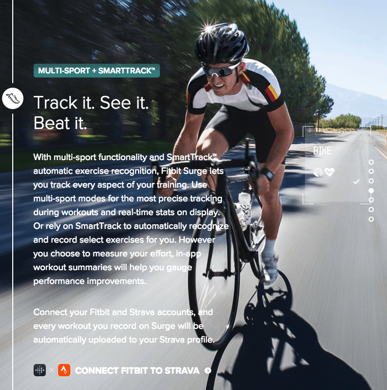 fitbit surge cycling