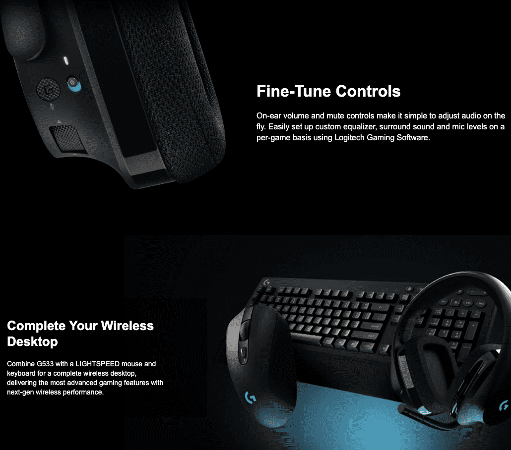 Logitech - G533 Wireless Gaming Headset 