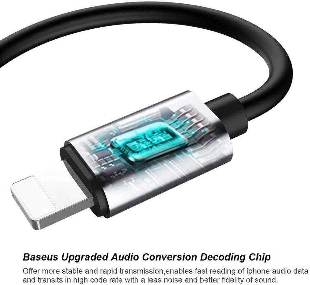 Baseus Lightning to 3.5mm Aux Headphone Jack & Charge Adapter for