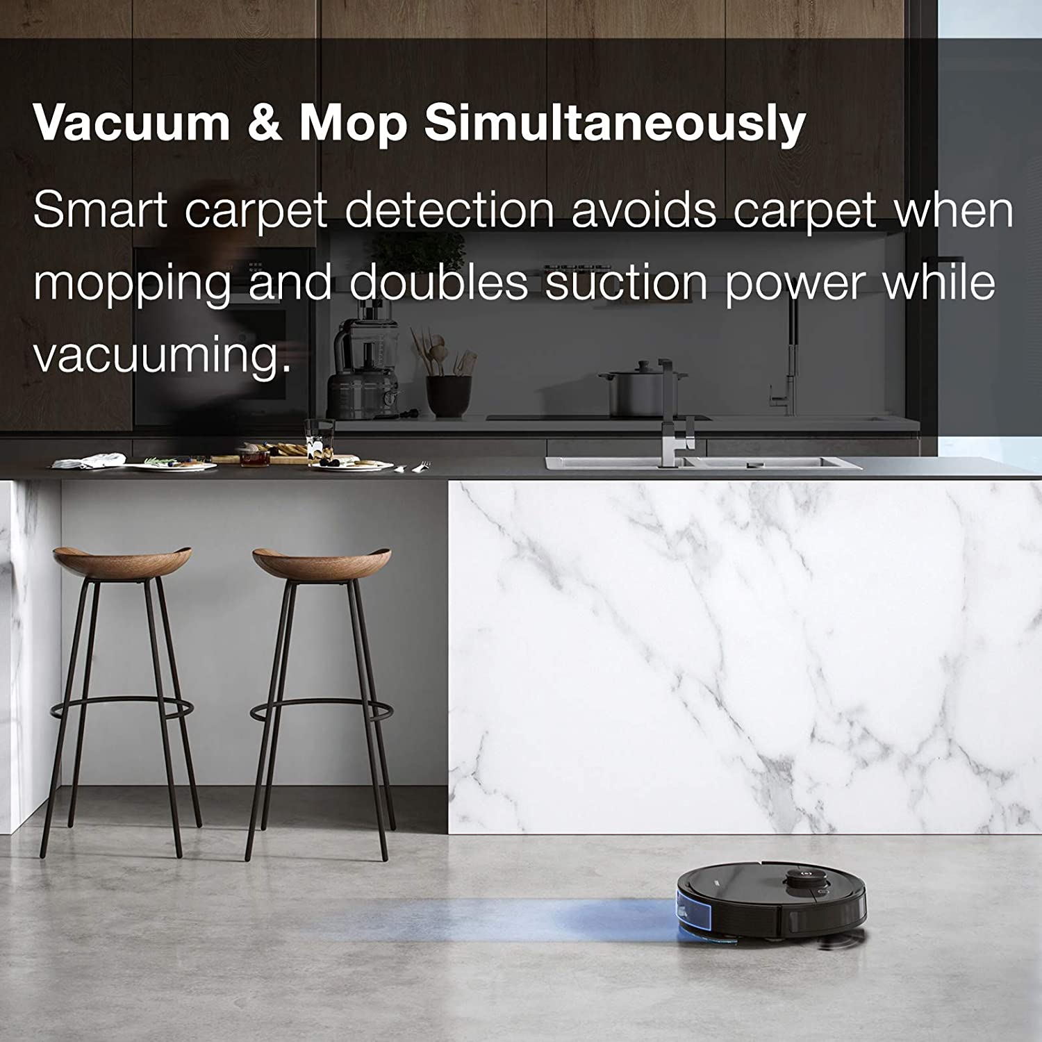 Ecovacs - Deebot Ozmo T8 Robot Vacumming and Mopping Cleaner - TEK 